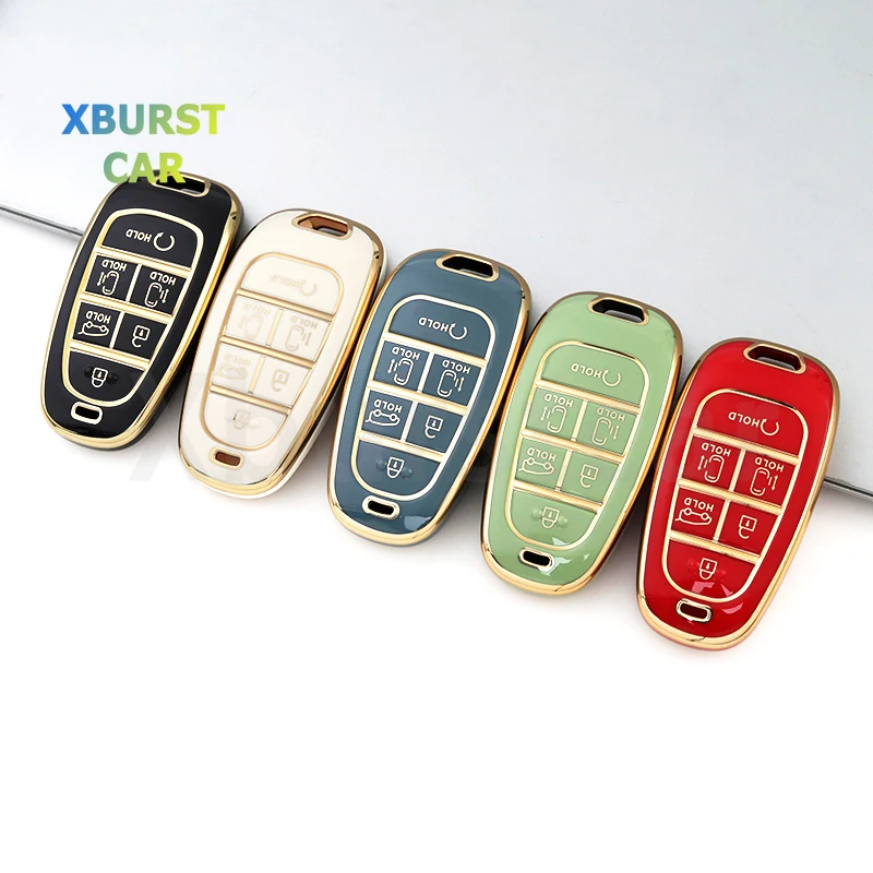 6 buttons Car Key Case Cover Auto Shell Fob for Hyundai Santa Fe Tucson NEXO NX4 Atos Solaris Prime Sonata Palisade Accessories