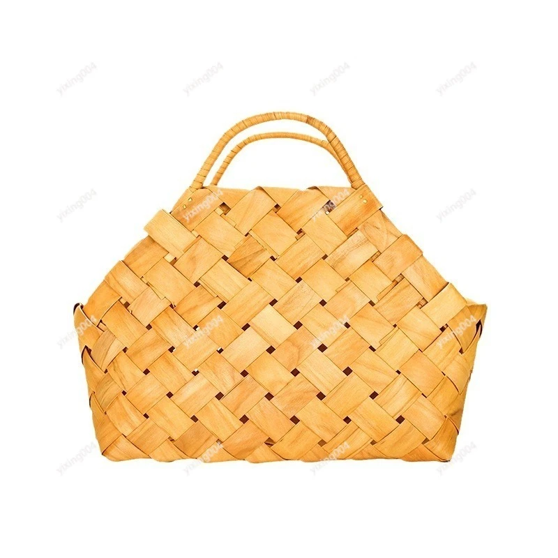 New Chinese Woven Bamboo Storage Basket Gift Bag For Wedding Birthday Housewarming Festival Present Packaging