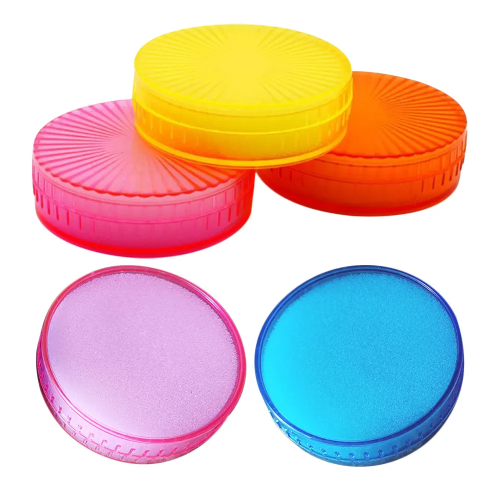 5Pcs Round Sponge Fingertip Moistener for Counting Money Documents Non-Slip Plastic Housing Quick Finger Moisture Cash Counter