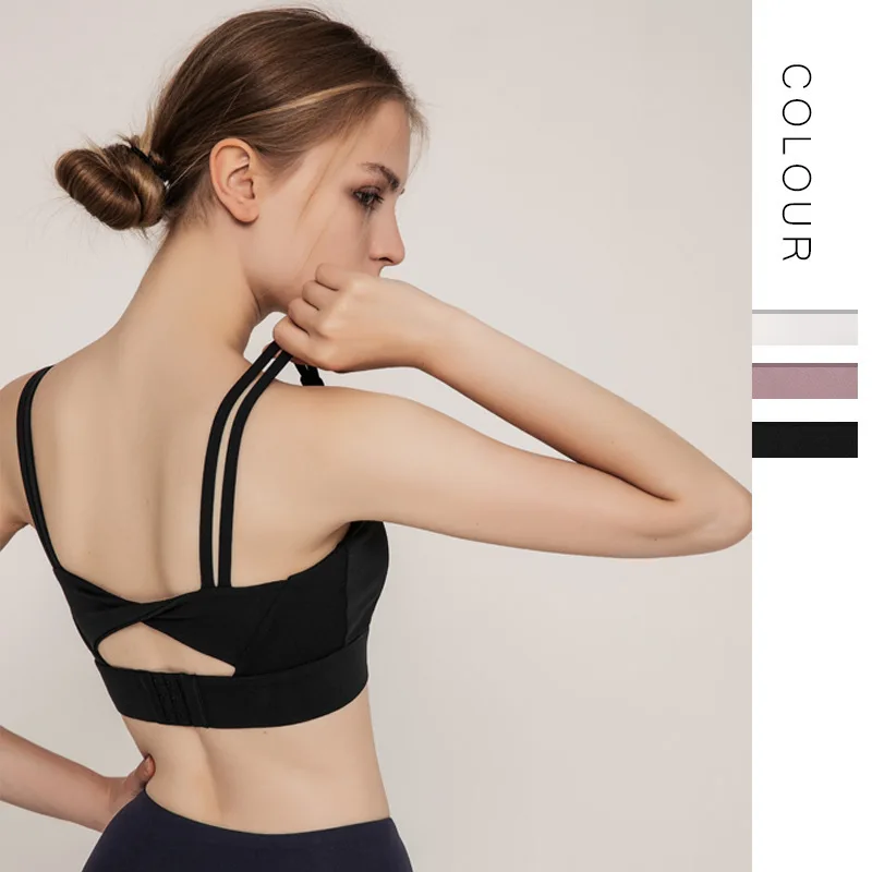 حمالة صدر رياضية أوروبية وأمريكية للنساء، مقاومة للصدمات، نمط سترة يوجا جميل للظهر، رفيعة مجمعة عالية القوة #3