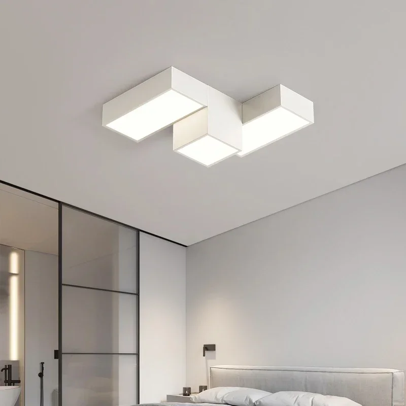 Creative Geometry Minimalist Square Modern Led Ceiling Lamp Living Room Light Home Decor Lighting Dimmable Bedroom Lamps Fixture image 5