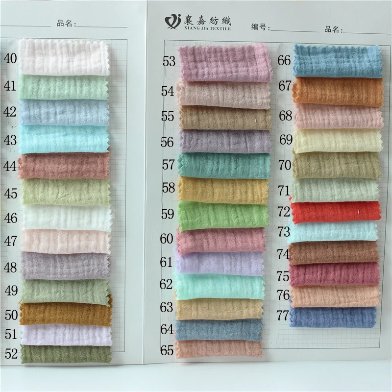 140cm* 50cm 100% Cotton double-layer gauze fabric crepe seersucker baby clothes fabric women's dress pajamas fabric