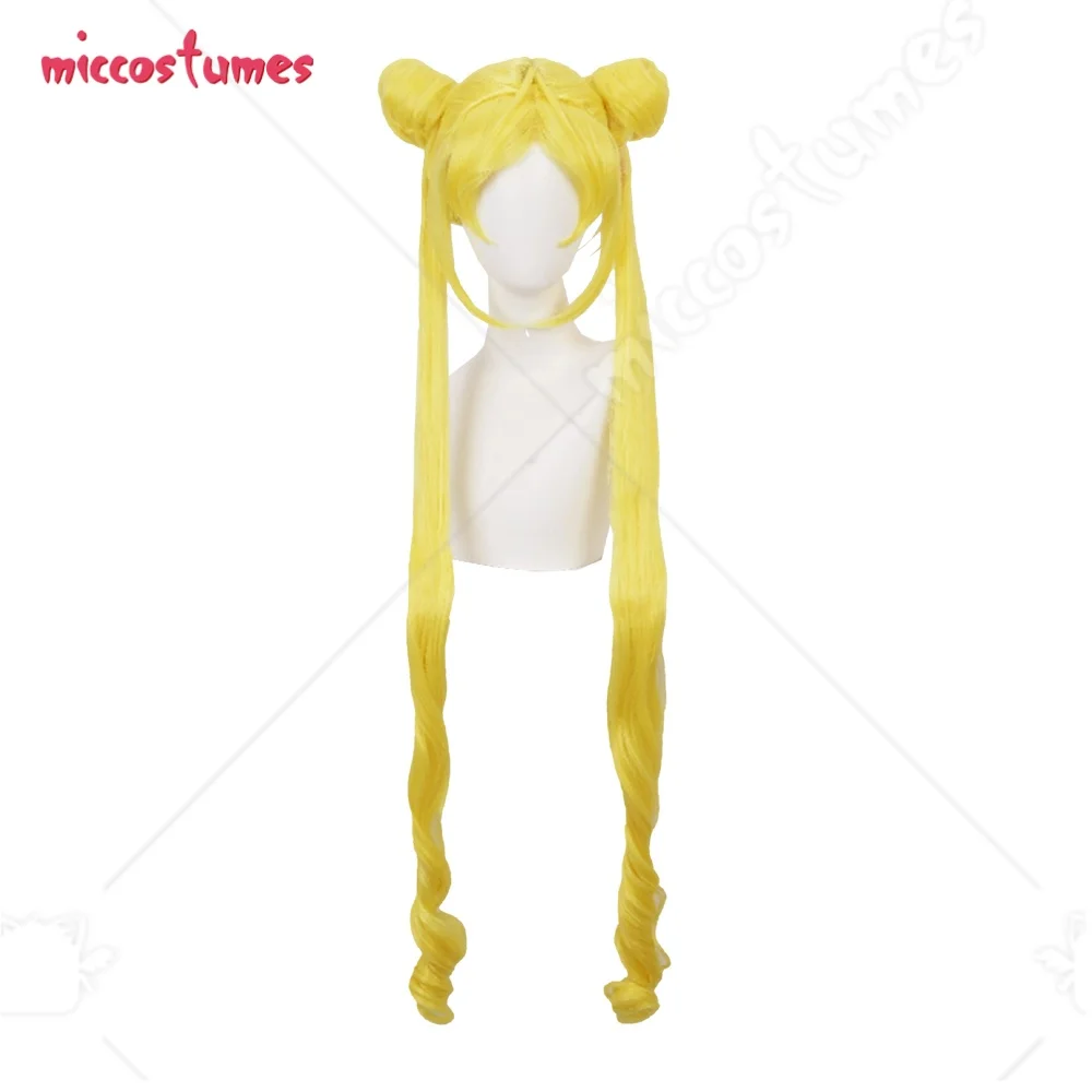 

Женский парик Haikyuu в стиле аниме, длинный кудрявый золотистый парик с хвостиками и челкой, волнистый, для косплея и Хэллоуина