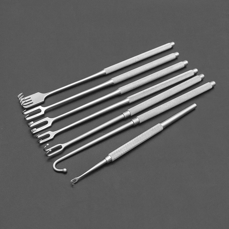 Retractor Nasal de piel para párpados, doble garra, cabeza de bola afilada