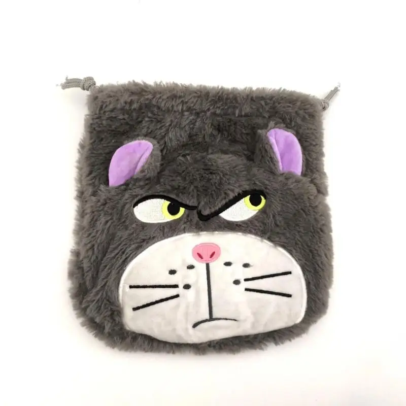 Cute Lucifer Plush Drawstring Bag Cartoon Cat Large Capacity Storage Bag Portable Plush Makeup Bag Anime Peripherals Friend Gift
