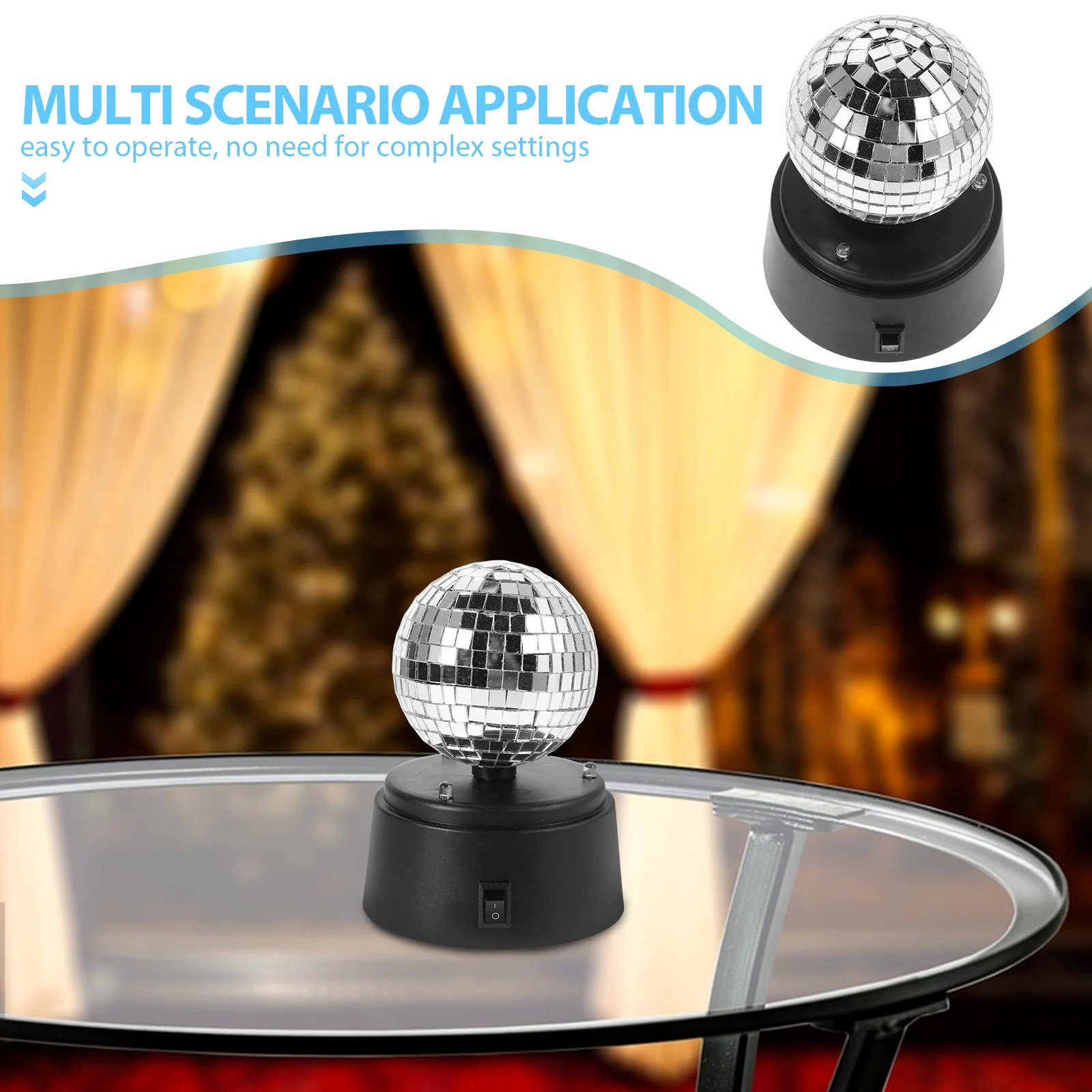 Led الدورية ستروب الكرة مصباح زجاج مرآة سطح المحمولة بالطاقة ل Ktv بار أضواء الحفلات ديسكو