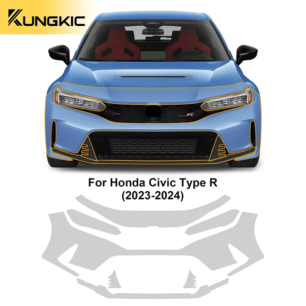 For Honda Civic Type R 2023 2024 TPU Paint Protection Film Car Body Sticker Anti-scratch Protective Transparent PPF Accessories