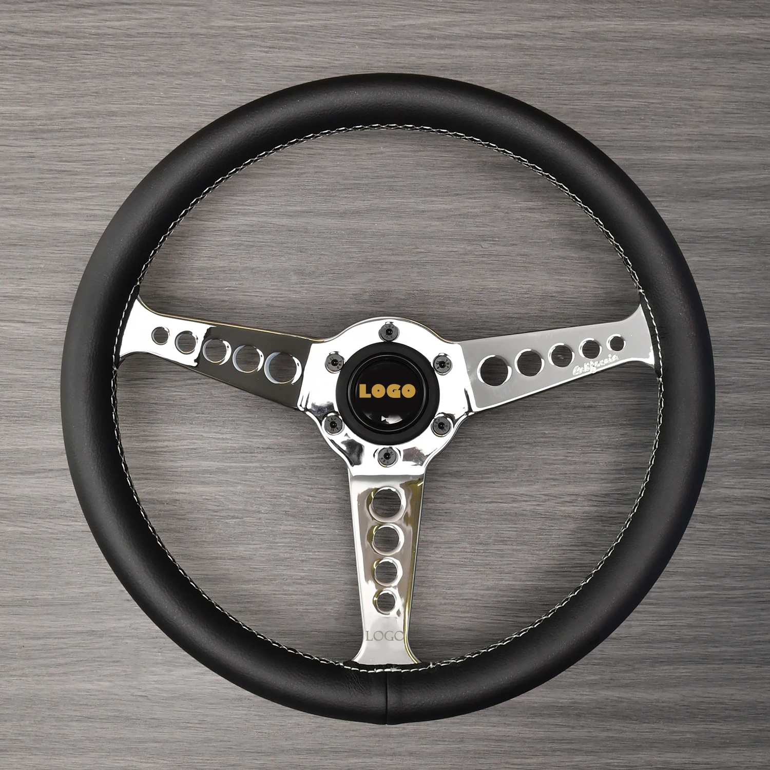 TIYPEOR 345mm black microfiber 14 hole bracket sports racing steering wheel for mo