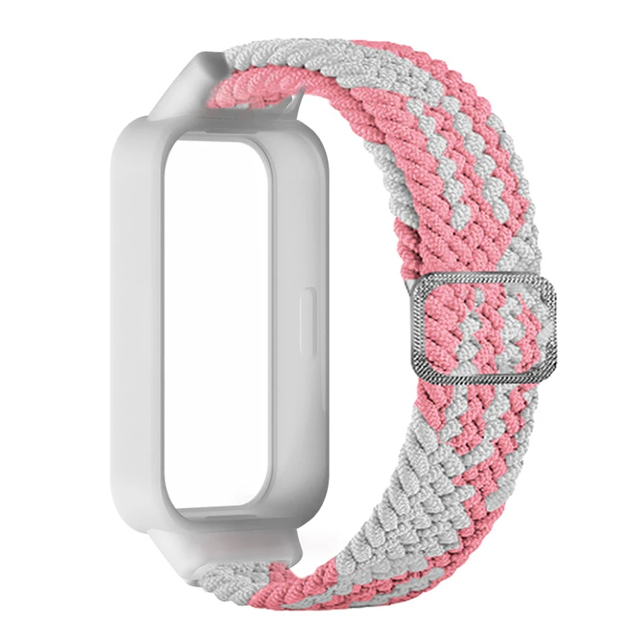 Case + nylon gevlochten band voor Redmi Band 3 voor Xiaomi Band 9 Actieve metalen gesp Band Correa Horlogebanden Armband