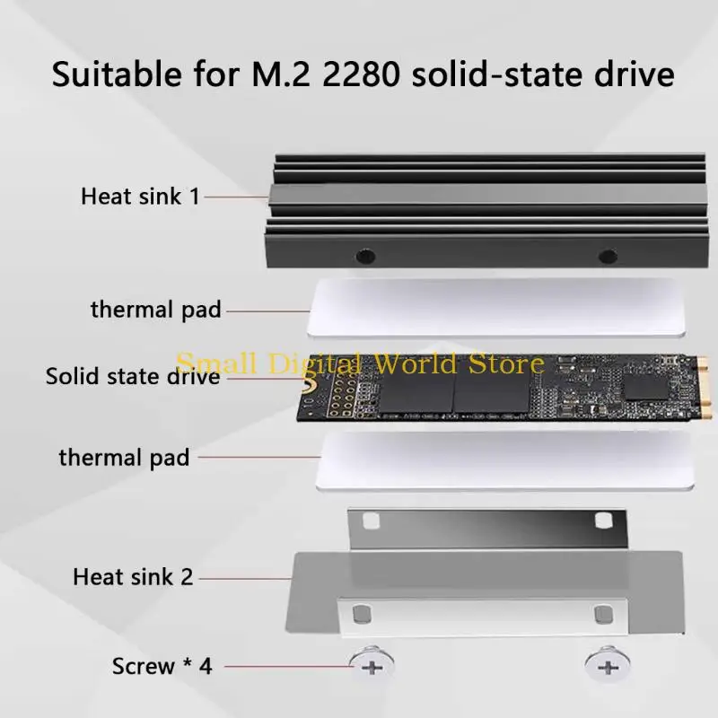 77UB M.2 SSD HeatSink Heat Sink NVME M.2 2280 SSD Hard Disk Aluminum Heat Sink Radiators Thermal Cooling Pad for Desktop