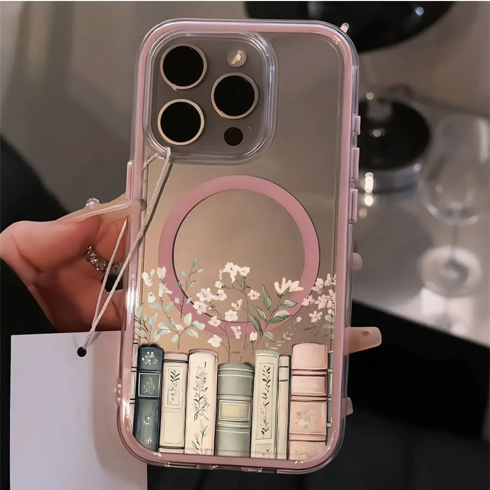Wireless charge Korean Floral Book Phone Case For Samsung Galaxy S26 S25 S24 Ultra Plus FE A57 A07 A06 A56 A36 A55 A17 A16 Cover