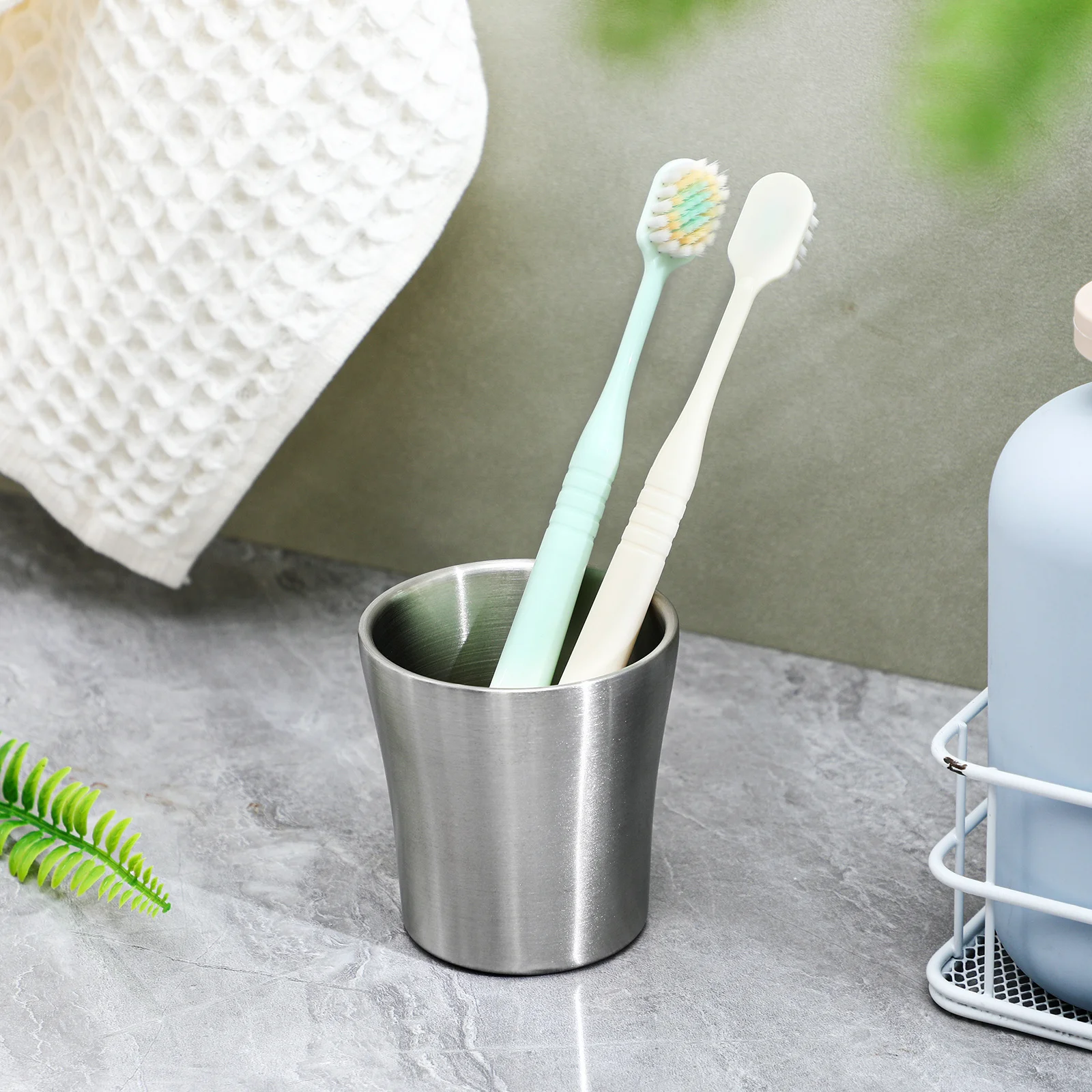 

Кружка для воды из нержавеющей стали 180 мл, дорожная, эргономичная, для ванной, с держателем для зубной щетки, стакан для полоскания рта