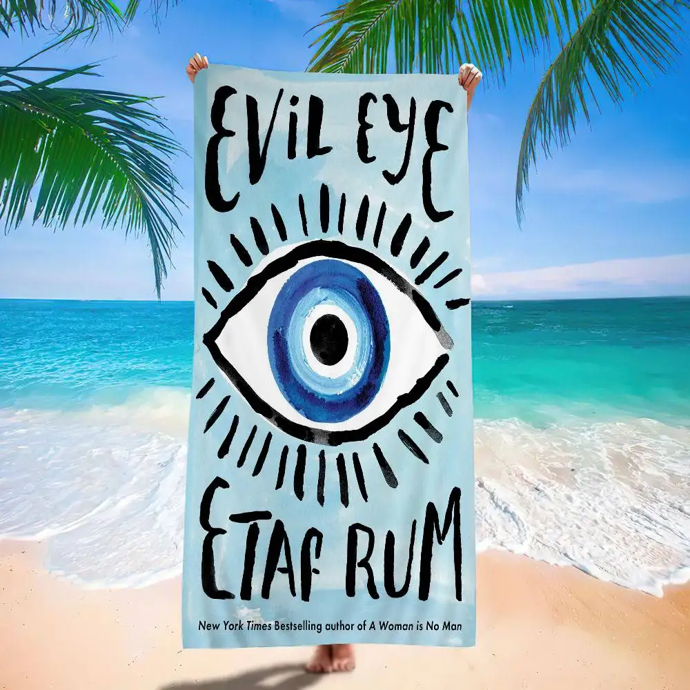 Evil Eye Beach Towel Turkish Print Hamsa Hand Mandala Heart Summer Vacation Swim Pool Quick Dry Soft Towel