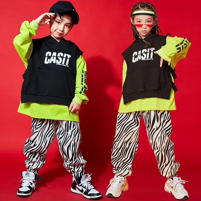 Jazz Anzug Kinder Hip Hop Street Dance Kleidung Jungen Mädchen Hip Hop Kostüme Moderne Jazz Tanzen Outfits Mädchen Dancewear Bühne