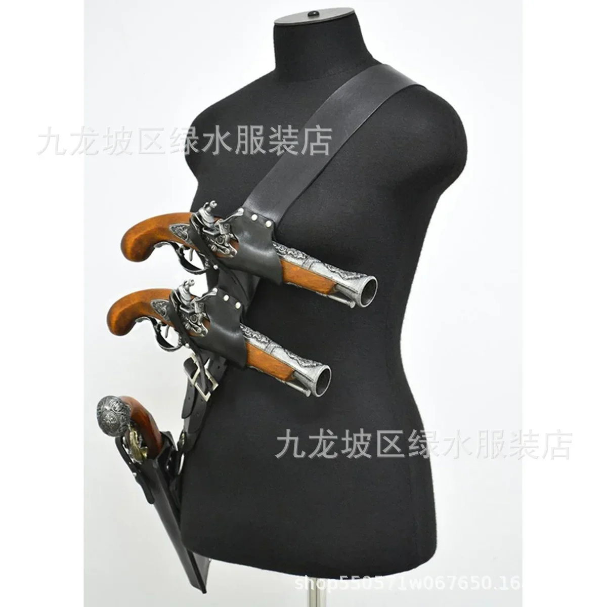 Hot Sale NewEuropean and American Punk Men's Straps Multiple Revolvers and Holsters Leather Goods