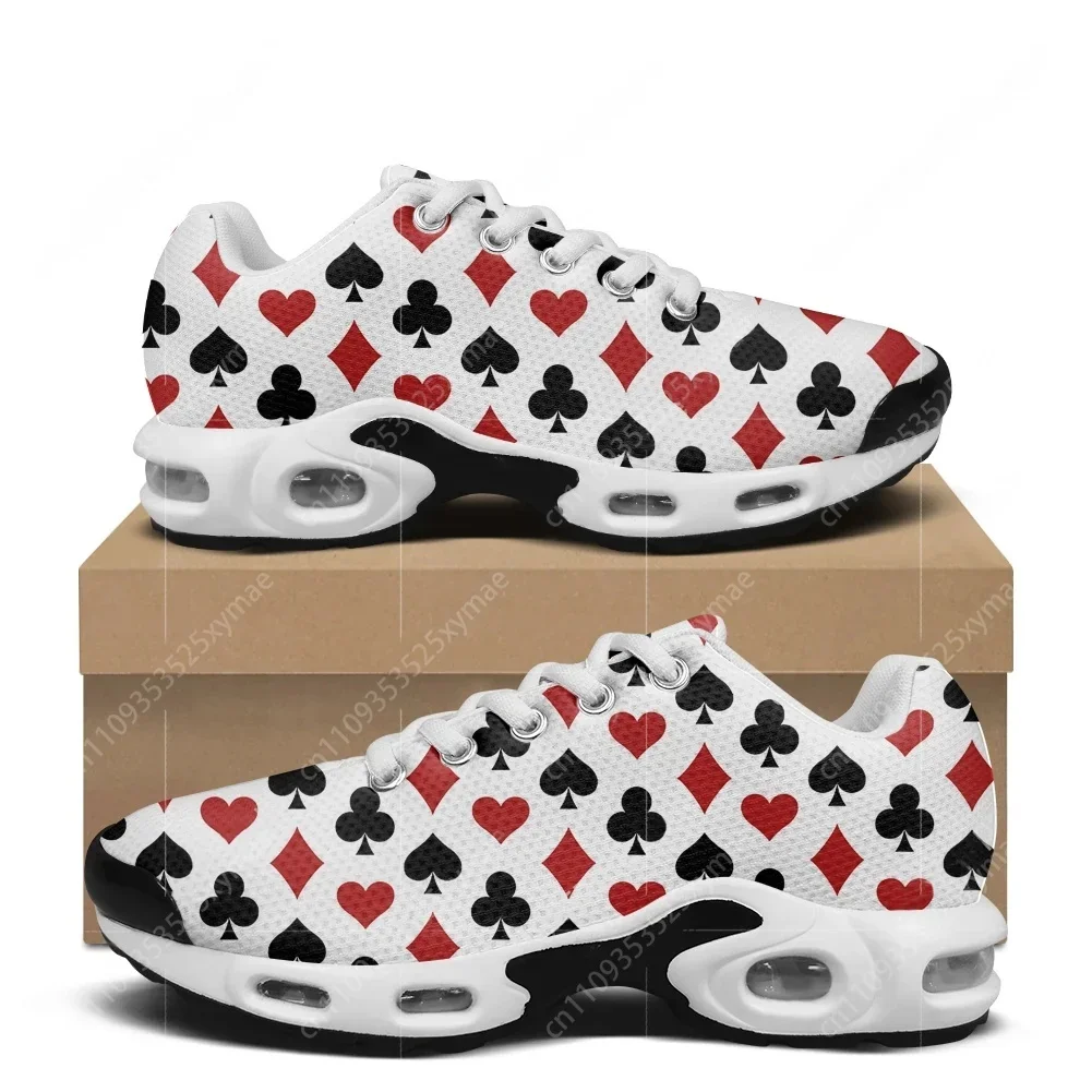 

Кроссовки с 3D-принтом Playing Card White Cloth, с воздушной подушкой, мужские и женские, для хайкинга, бега, альпинизма, индивидуальный дизайн