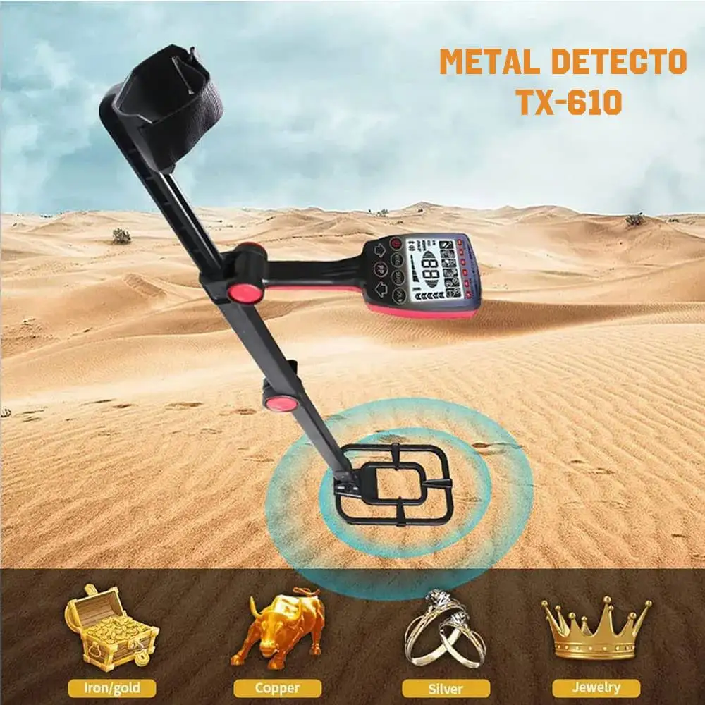 LCD Backlight All Metal Detecting Gold Detector TX610 New Design Foldable Underground Objects treasure Hunting Material Check