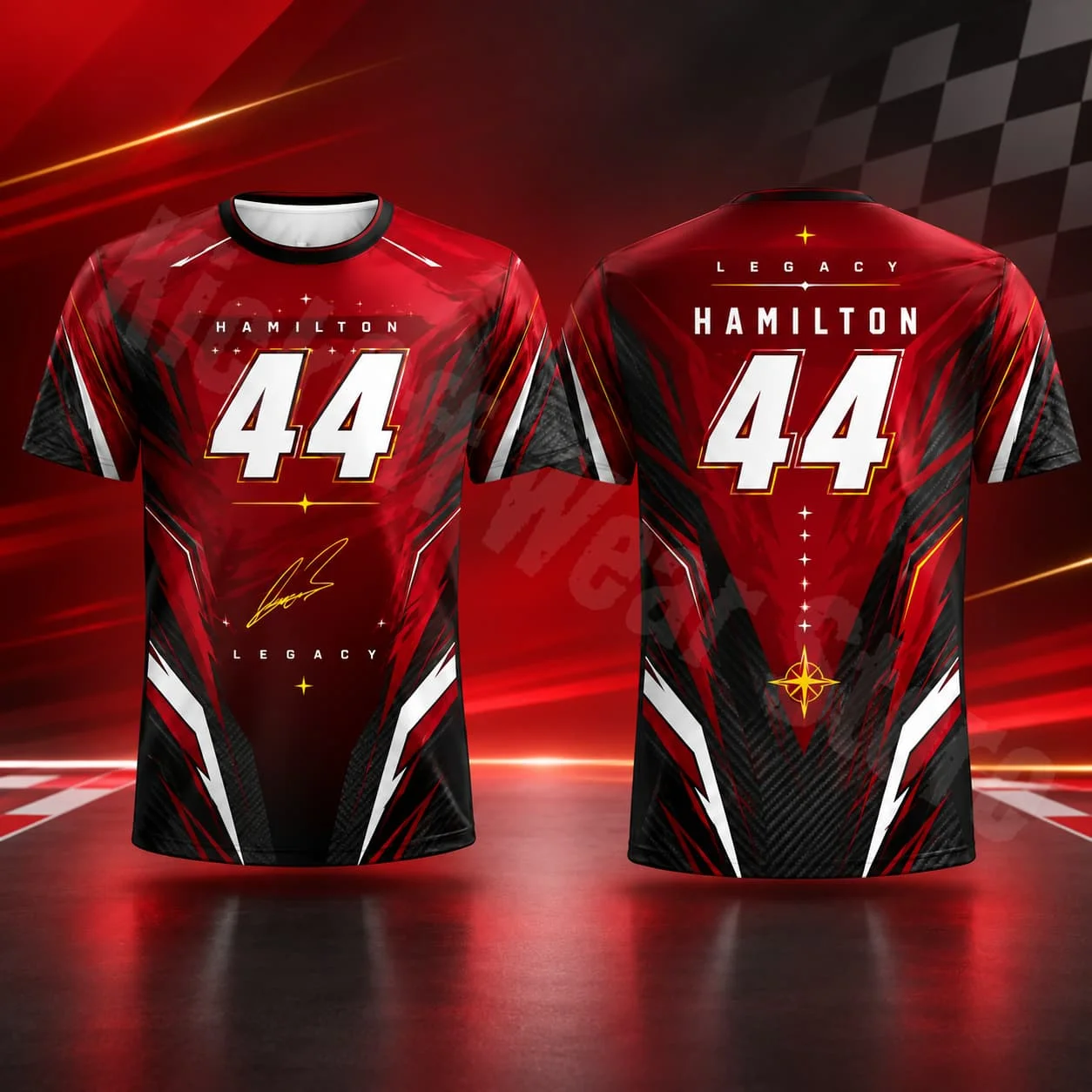 Hamilton 44 Herren-T-Shirt, Sommer-Rennsport-Design, Grafik-T-Shirt, Streetwear, Freizeitshirt, Motorsport-Fanartikel, Unisex, für Männer und Frauen, Geschenk. – Detail 9