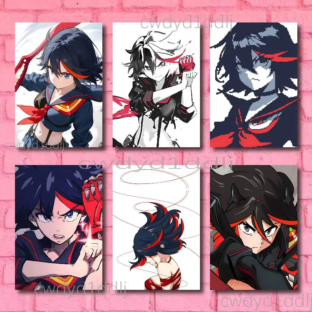 Ryuko K-Kill La Kill Style Frameless Canvas Art Print Poster HD Peripheral Wall Decor for Bedroom Living Room Fans