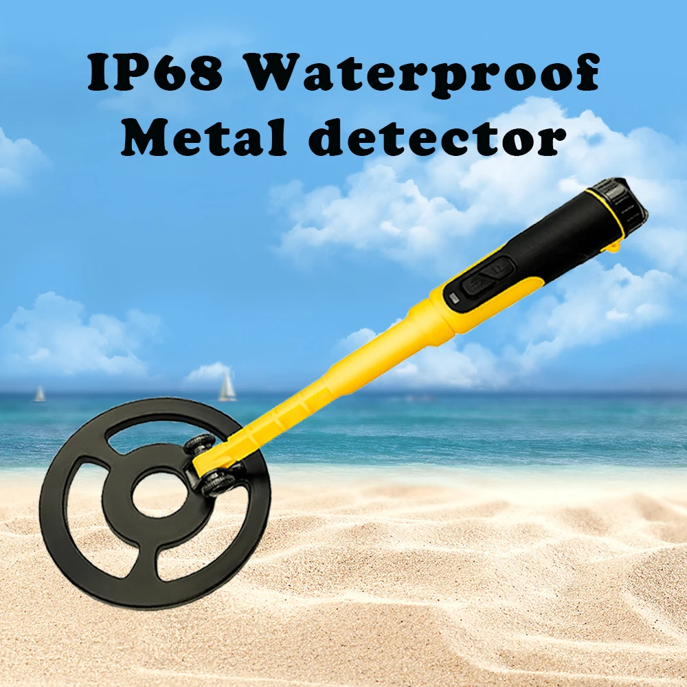 New IP68 Waterproof Metal Detector Portable Handheld Jewelry Accurate Locating Treasure Hunter Adjustable Coil Scanner Tool