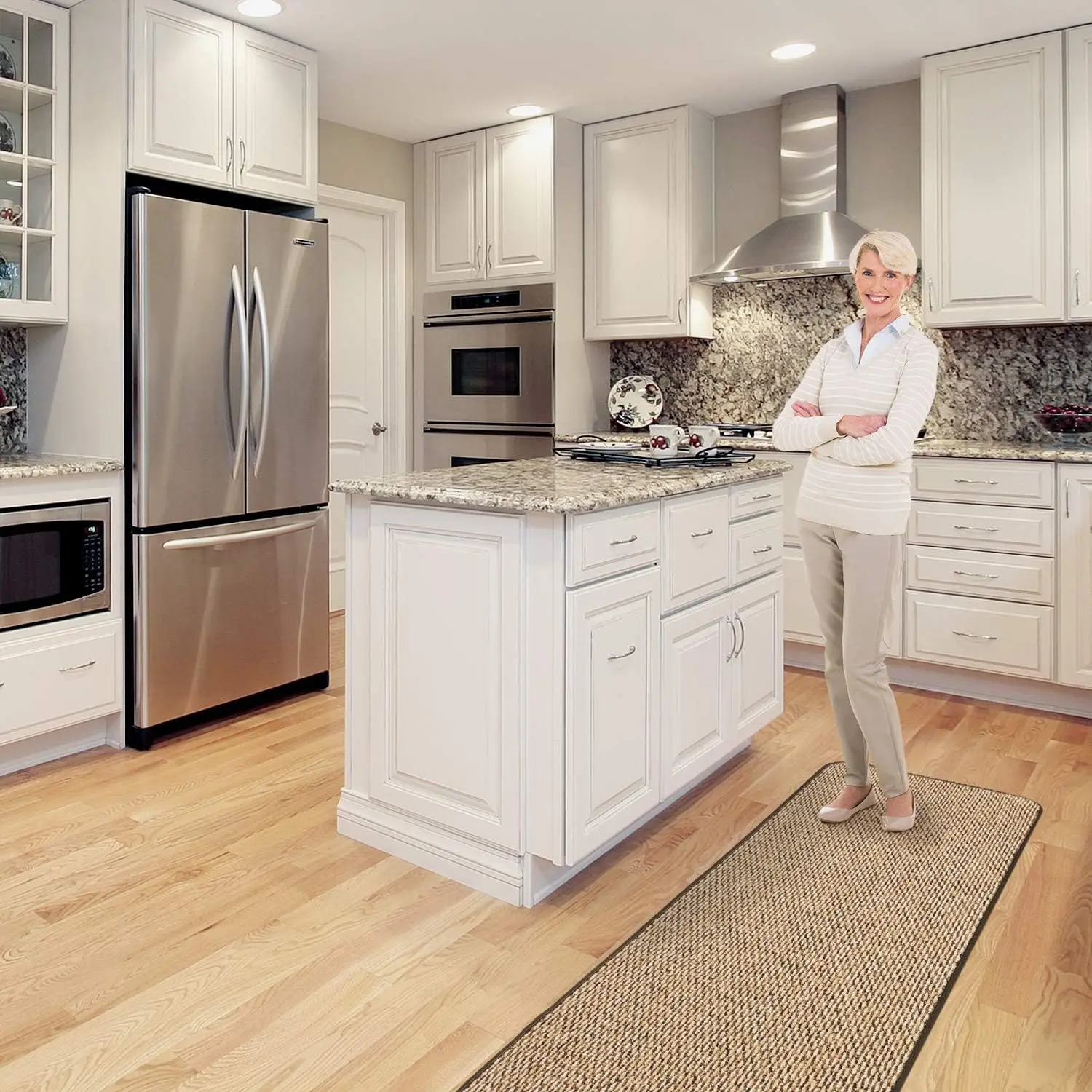 Skid-Resistant Carpet Runner - Black Ripple - 4 Feet X 27 Inches