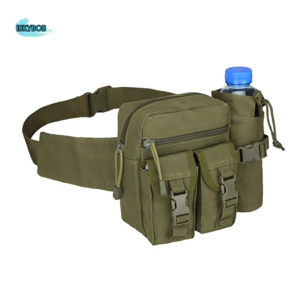 

Waterproof Men Waist Pack Phone Pouch Water Cup Pocket Hiking Water Bottle Bag Bottle Holder Nylon Camping Belt Bag