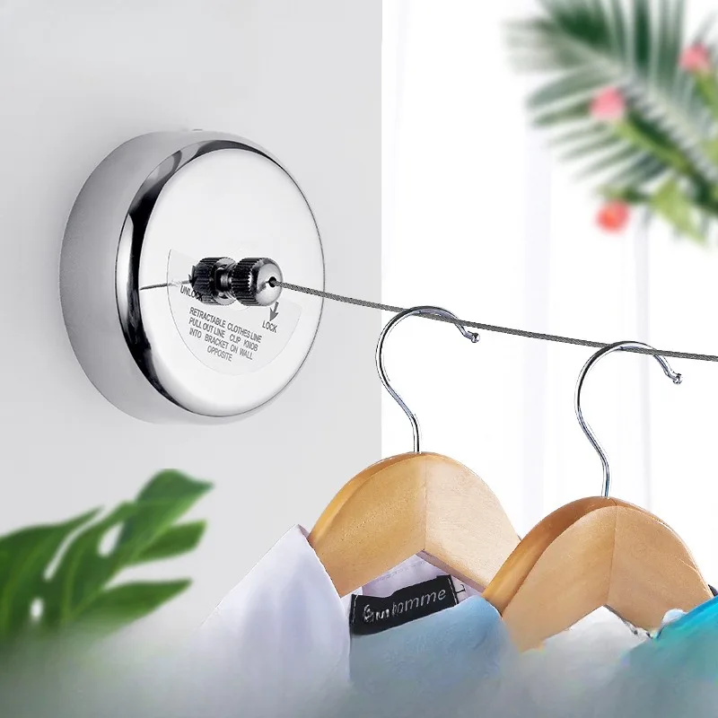 Picture 3: 2.8-3.8M Retractable Clotheslines Laundry Hanger Clothes Dryer Organizer Stainless Steel Clothes Drying Rack Rope Home Storage