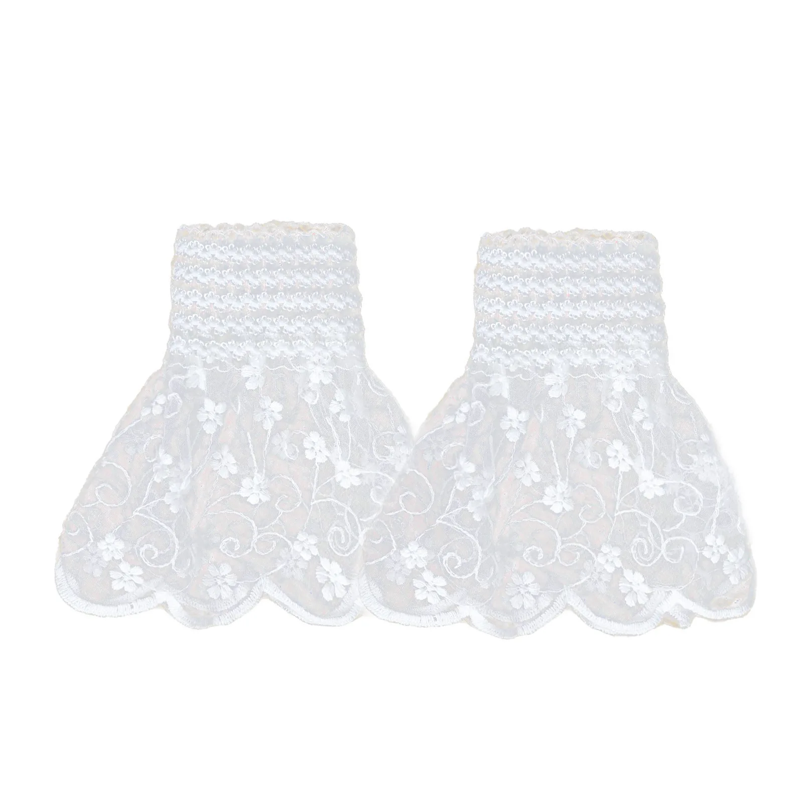 Accesorios para mujer, mangas de mano de encaje, temperamento, estilo de fragancia pequeña, mangas decorativas, puños de alta gama de encaje tridimensional