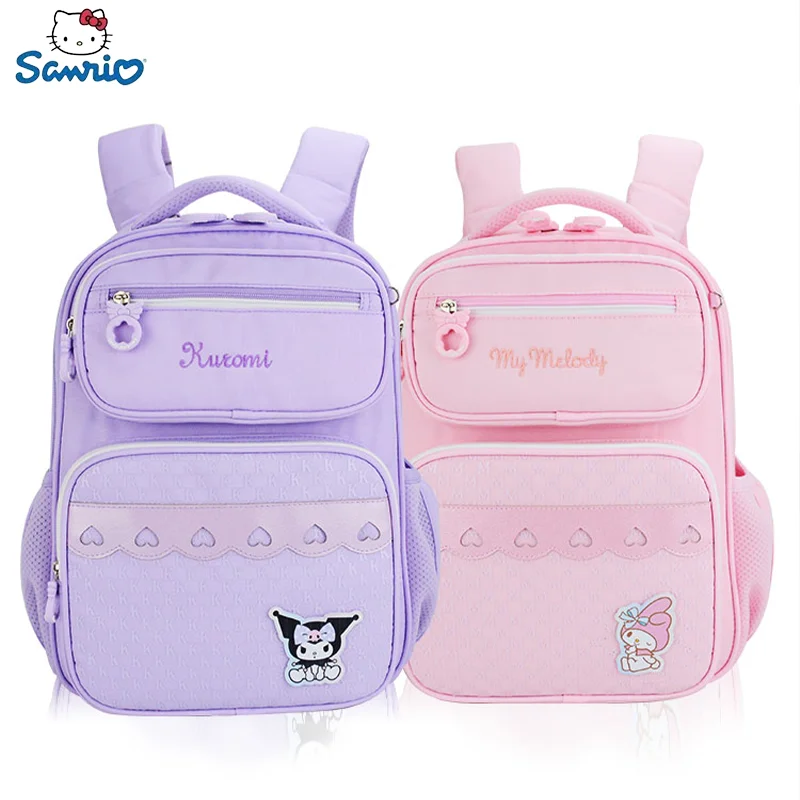 Sanrio Schoolbag Cartoon Kuromi Cinnamon Roll Cute Large Capacity Kawaii Shoulder Bag Dirt-resistant Lightweight Shoulder Bag