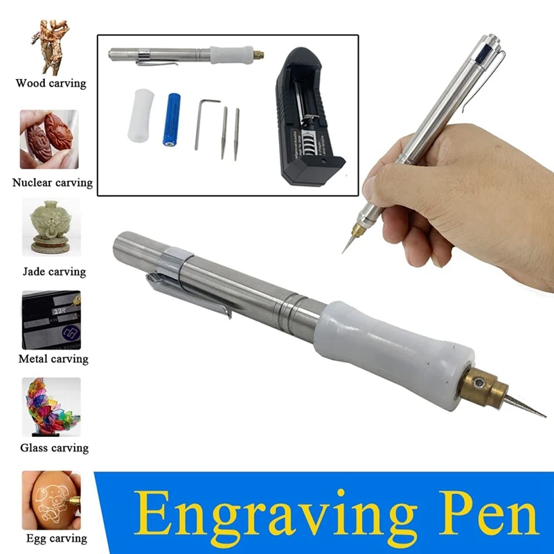 Миниатюрный Электрический гравер, ручка, перезаряжаемая гравировальная ручка, беспроводной «сделай сам», точные инструменты для резьбы и гравировки