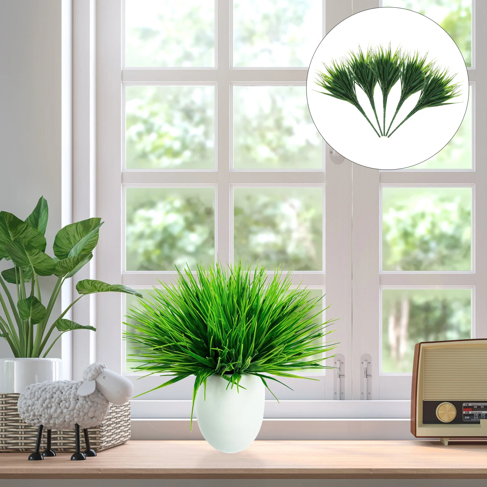 

15pcs Simulation Grass Decorative Plants Plastic Grass For Diy Flower Arrangement Home Vase Filler Artificial Greenery Party