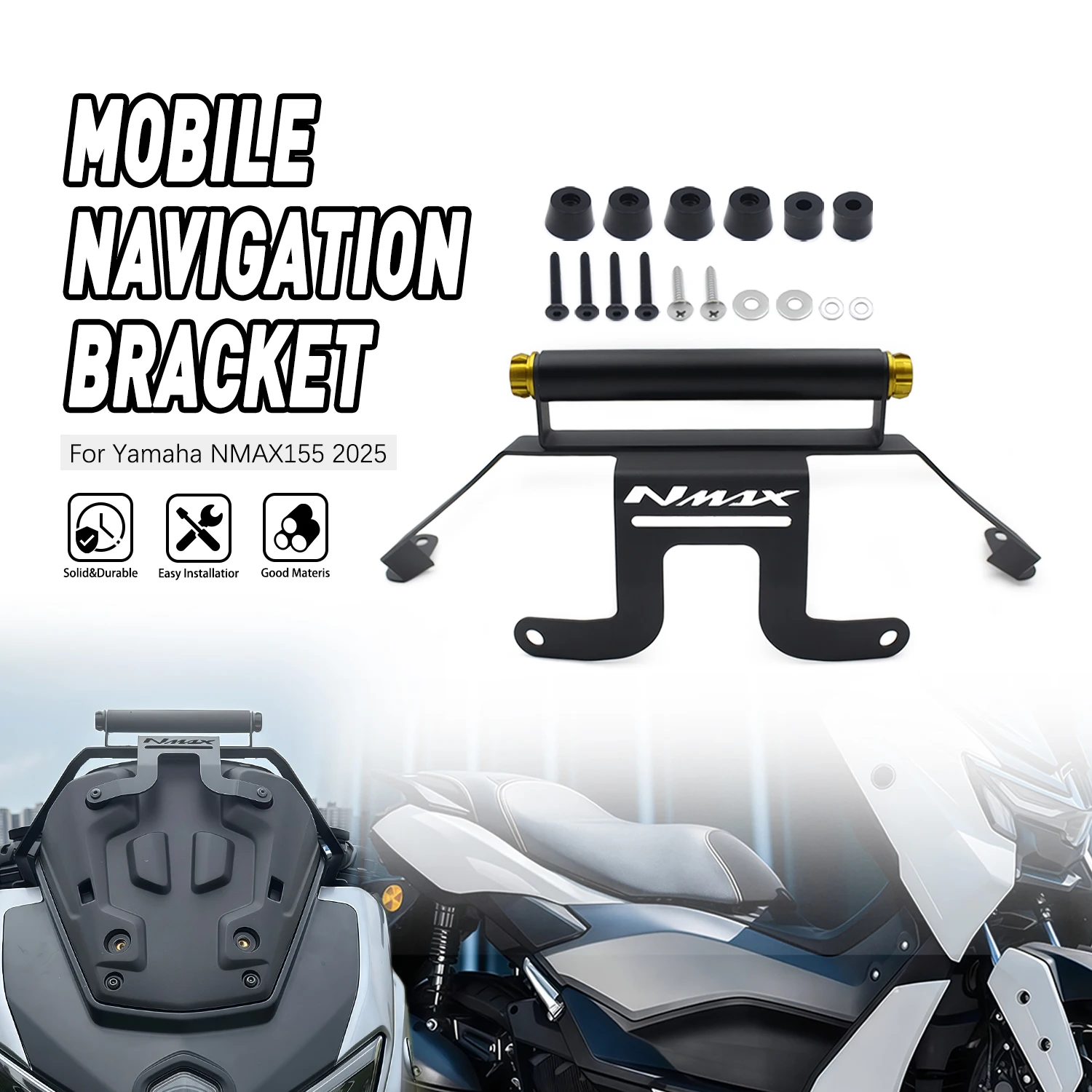

Motorcycle CNC Navigation Bracket Adjustable GPS Mobile Phone Holder Mount Support For YAMAHA NMAX 155 2025