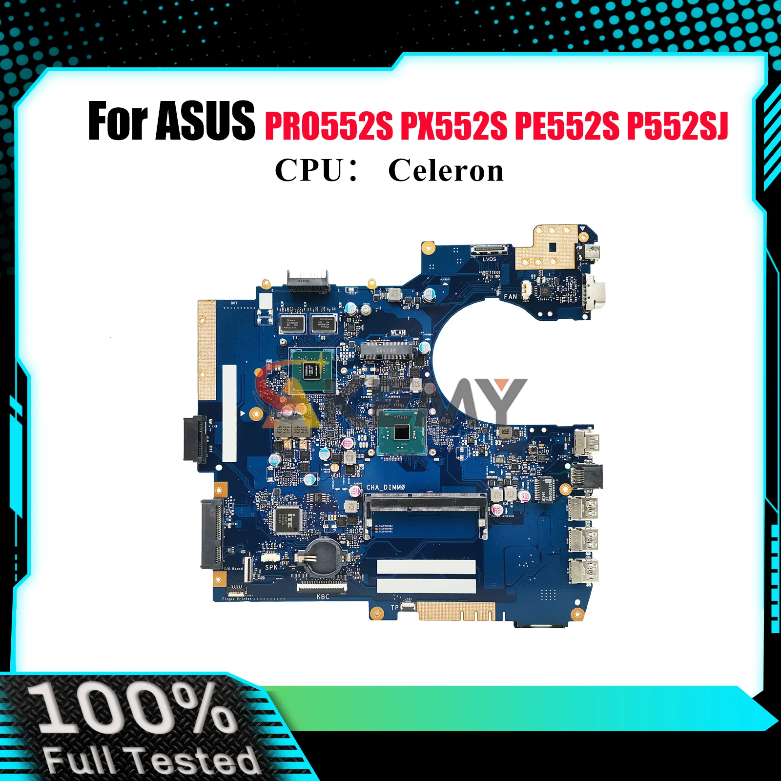 

P552SJ Laptop Motherboard For ASUS ProArt PX552S P552SJ PRO552S P552S PE552S Notebook Mainboard With Celeron CPU 105% tests OK