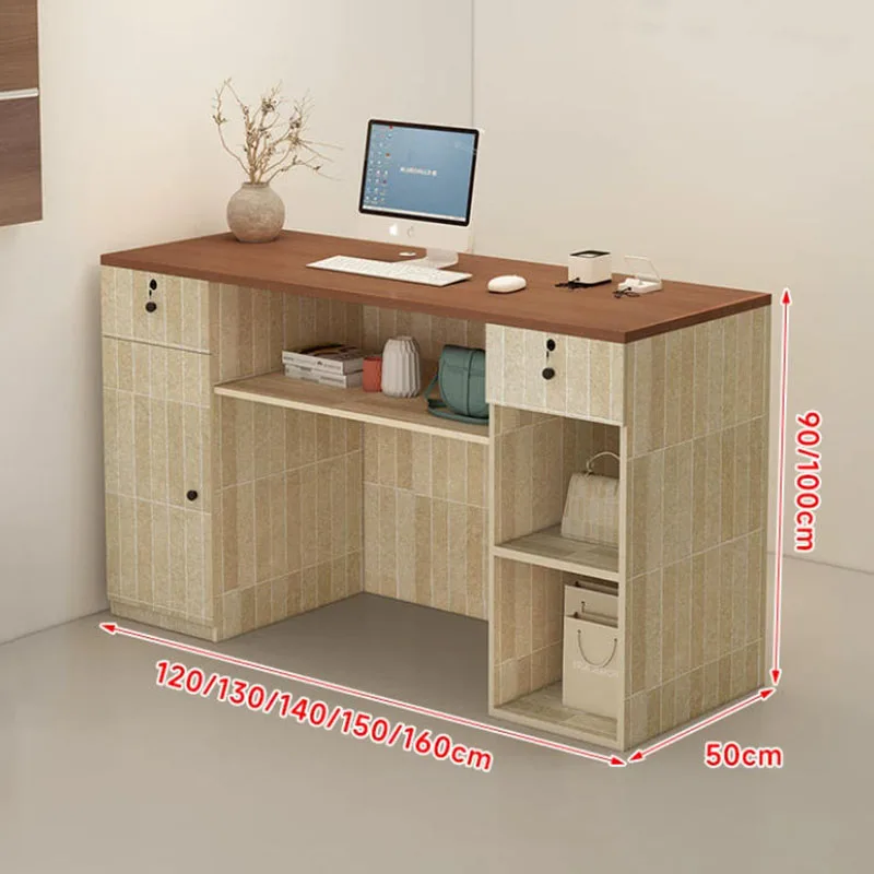 Trendy Nordic Reception Desk Modern Italian Beauty Vintage Reception Desk Luxury Office Display Bancone Commercial Furniture