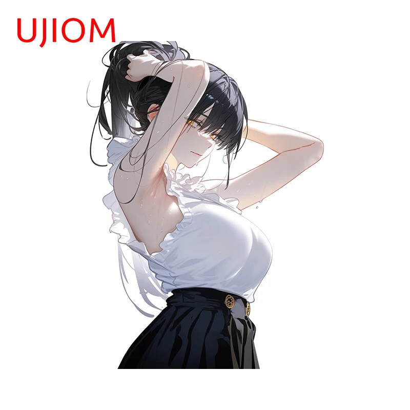 UJIOM 13cm X 9.4cm Big Breast Original Pretty Girl Wall Stickers Funny Bathroom Bedroom Chambre Decal Personality Wallpapers