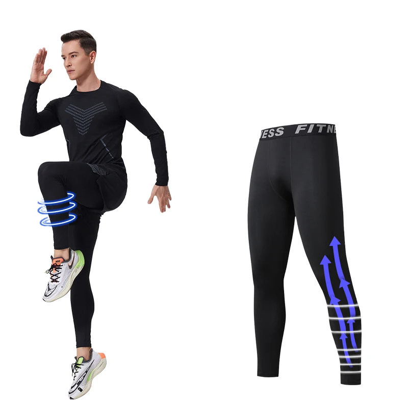 بدلة تمارين اللياقة البدنية للرجال، ملابس رياضية ضيقة سريعة الجفاف، الجري في الهواء الطلق، تدريب كرة السلة، 6 مجموعات #3