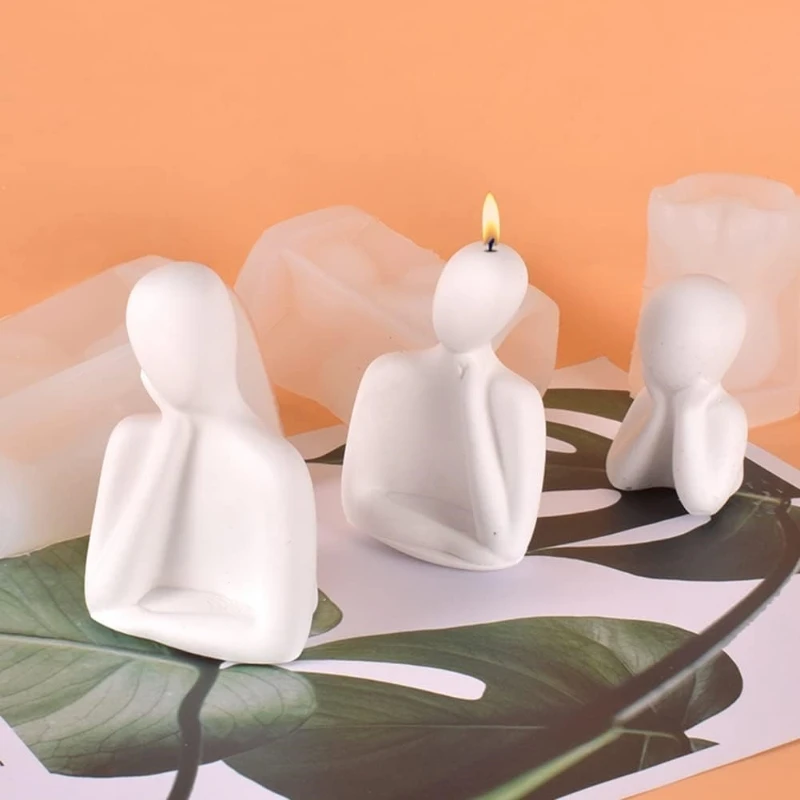 Family Candle Silicone Mold DIY for Cheers Support, Child Mother Father Gypsum Body Crystal Epoxy Resin Mold