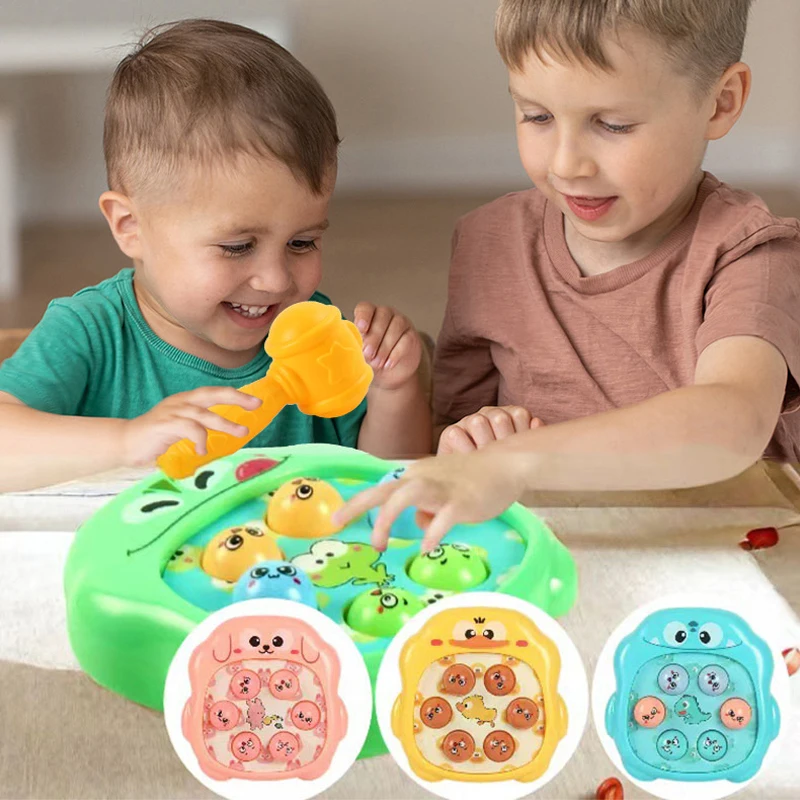 Juguetes de dibujos animados Montessori para bebés, regalo educativo de cumpleaños para niños pequeños, juego de golpear con tema Animal, juego de mesa para padres e hijos