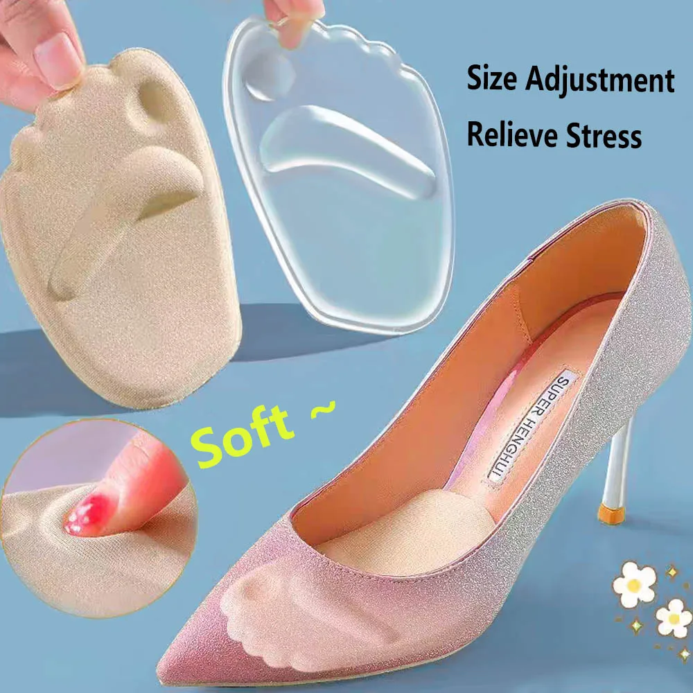 

Silicone Forefoot Pads for Women Anti-Slip Shock Absorption Insoles Cushioned Support Pain Relief Insert for Summer High Heels