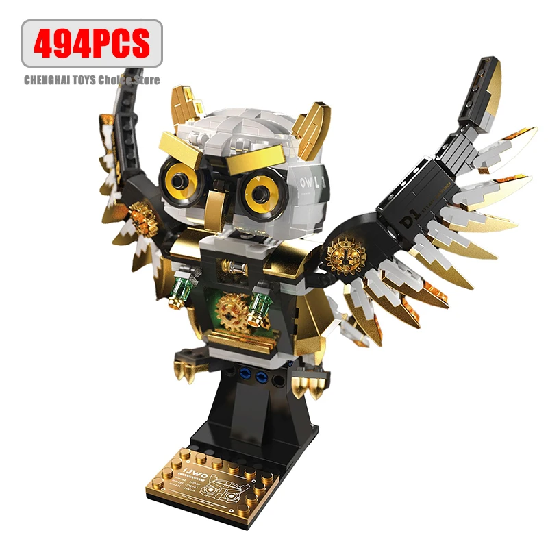 

494PCS Machinery Owl Building Blocks Toys Classic Animal Building Set Model STEM Educational Building Kit Kid Boys Birthday Gift