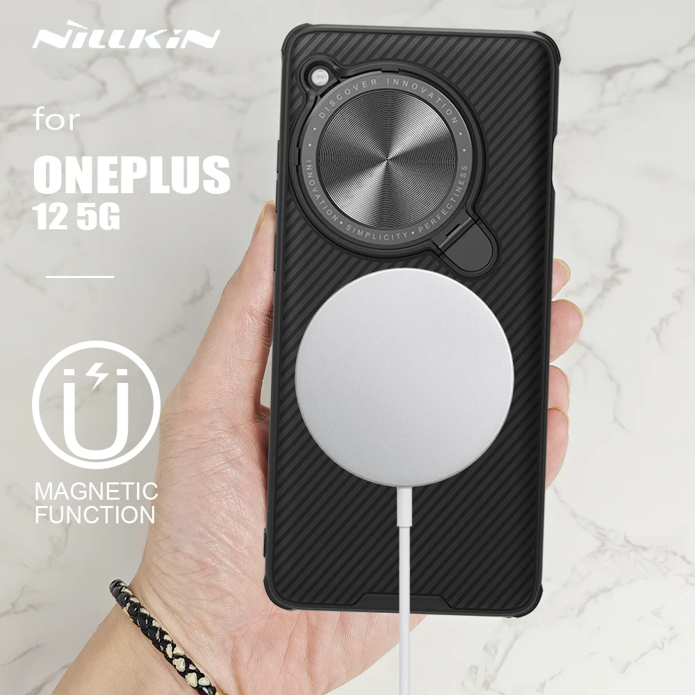 for Oneplus 12 5G Case Nillkin CamShield Prop Magnetic Case with Stand Camera Case for One Plus 12 5G Lens Cover