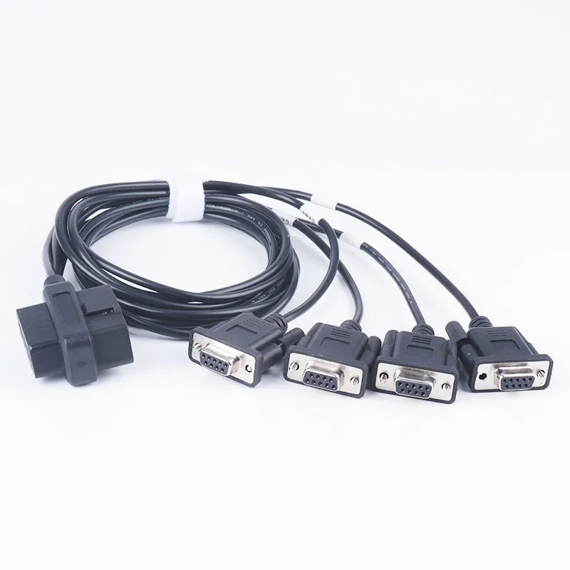 

4IN1 16pin OBD II OBD2 T Type Male Female Interface To RS232 Serial VGA D-Sub 9 DB9 4 Female Port 6Way Cable For Car Diagnostics