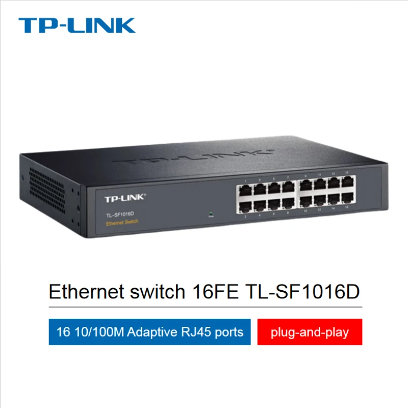 

TP-LINK 16-port 100Mbps Unmanaged Switch Monitor Network Cable Splitter Enterprise Splitter Metal TL-SF1016D Ethernet Switch