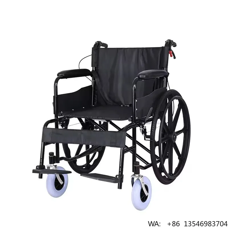 Fauteuil roulant pliant manuel léger en aluminium et acier, modèle économique de haute qualité, pour fabricant chinois