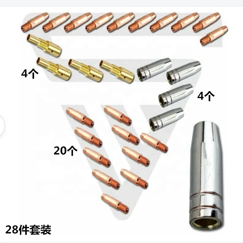 28 Welding Guns MB25AK25MIG Accessories Package Accessories Insulation Sleeve Spare Kit Shield Nozzle Head Spring Worker
