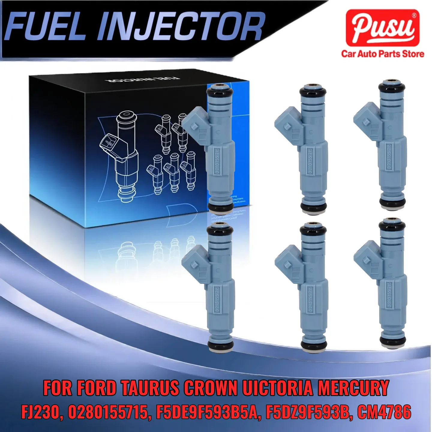 6 قطعة حاقن الوقود لفورد توروس ل ميركوري سابل V6 3.0L DOHC 1996 1997 1998 CM4786 0280155715 #1