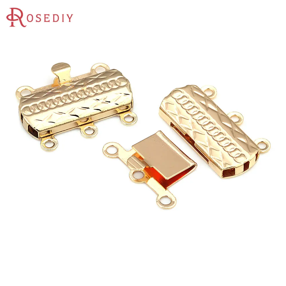 6 Sets 18K Gold Color Brass Necklaces Bracelets Connect Clasps High Quality Diy Jewelry Making Necklace Accessories for Women