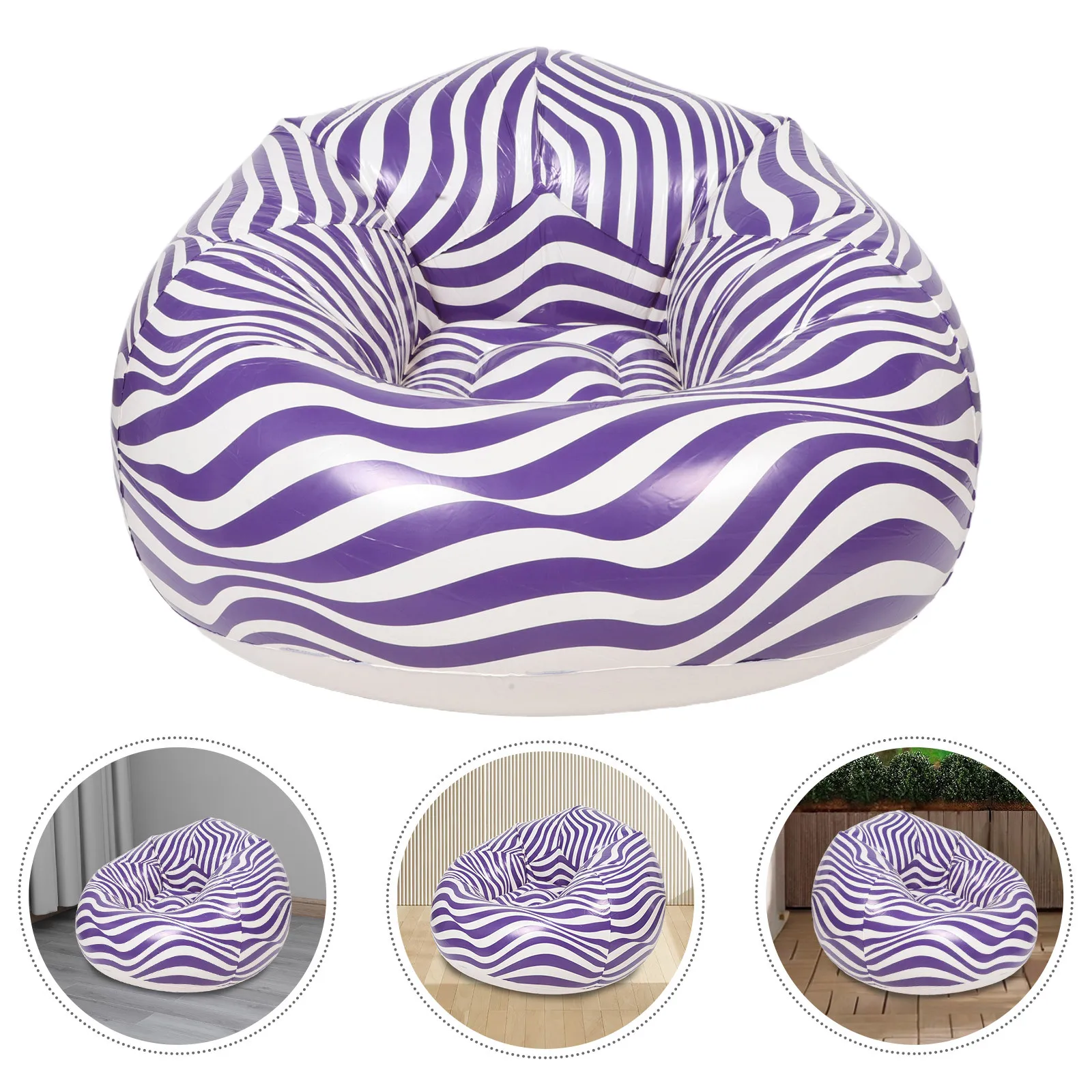 

Outdoor Inflatable Lazy Sofa Thickened PVC Foldable Bean Bag Chair for Camping Beach Backyard Portable Comfortable Seating
