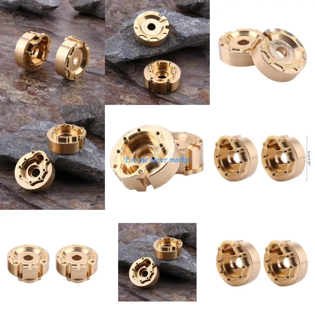 

090B 2 шт. сверхмощная латунная крышка портала поворотного кулака противовес для 1/10 RC гусеничного автомобиля TRX-4