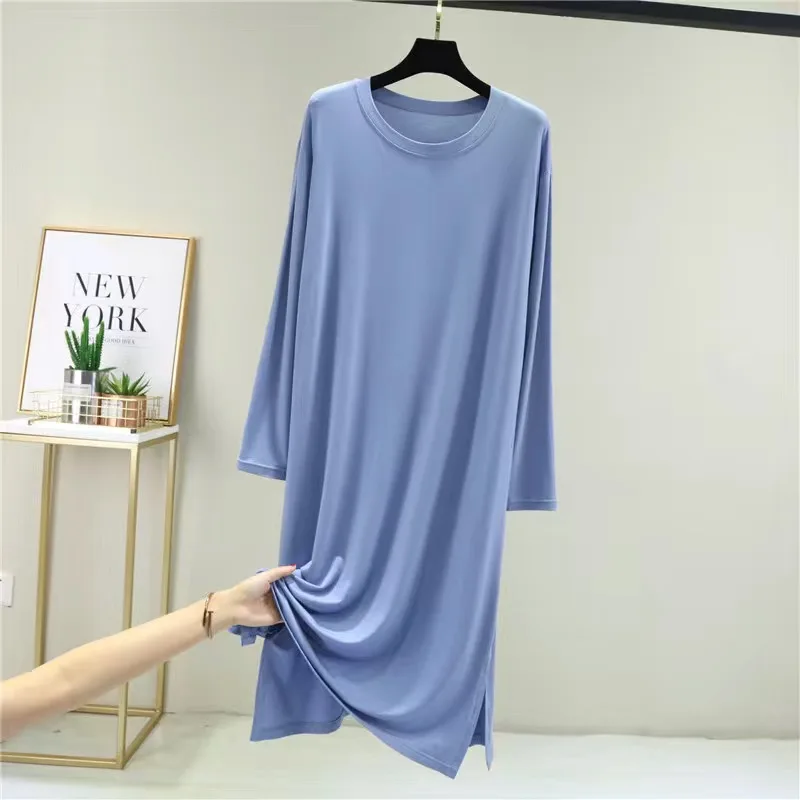 Spring Summer Sleepwear Women\'s Sleep Dress New Long Sleeve Modal Nightdress Loose Comfortable Night Shirt Ladies Nightgowns